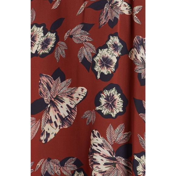 Sam Edelman Women Midi Dress Fanciful Flower Rust Size 10 Long Sleeve NWT $178 - Picture 12 of 12